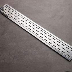 Tema Rain Stainless Steel Channel Floor with Output 50mm and Size 80x6.5cm Silver