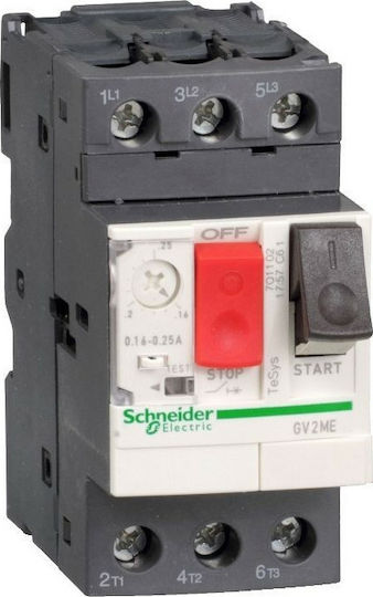 Schneider Electric TeSys Термомагнитни Индустриален превключвател Термомагнитен защитен ключ 20-25A с винтови терминали GV2ME22