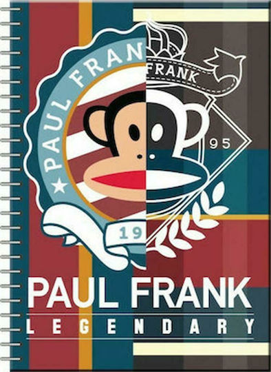 Paul Frank Σπιράλ Τετράδιο Ριγέ Α4 2 Θεμάτων Preppy Πολύχρωμο