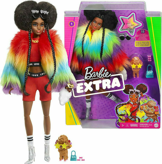 Barbie Rainbow Coat Κούκλα Extra για 3+ Ετών