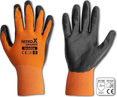 Bradas Nitrox Arbeitshandschuhe Orange Nitril/Polyester RWNO