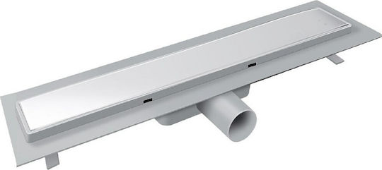 Mesateknik Series 9300 Stainless Steel Channel Shower with Output 50mm and Size 33x6.5cm Silver