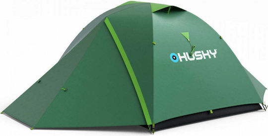 Husky Burton 2-3 Winter Camping Tent Igloo Green with Double Cloth for 2 People Waterproof 4000mm 340x220x115cm