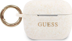 Guess Logo Silikonhülle mit Haken in Weiß für A...