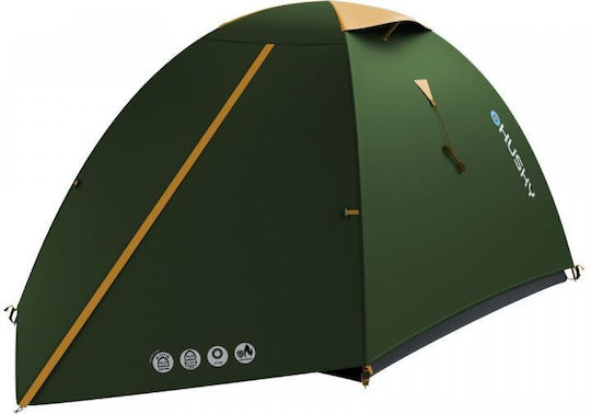 Husky Bizam 2 Classic Σκηνή Camping Igloo Ορειβασίας Πράσινη 4 Εποχών για 2 Άτομα Αδιάβροχη 3000mm 290x145x125εκ.