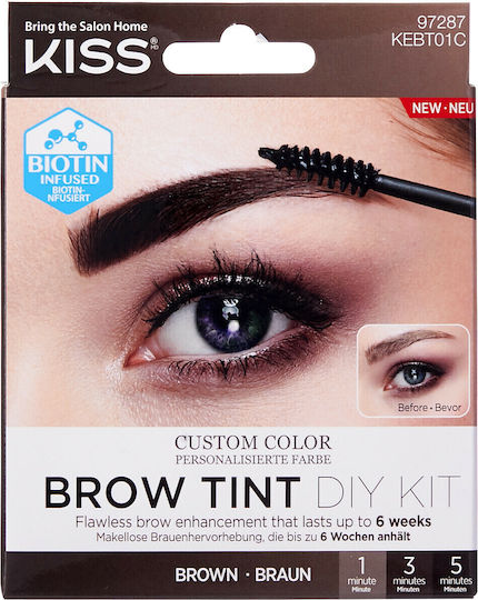 Kiss Brow Tint Set Îngrijire Sprâncene în Nuanta Castanie