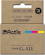 Actis Συμβατό Μελάνι Εκτυπωτή InkJet Canon CL-511 12ml Πολλαπλό (Color) 1τμχ