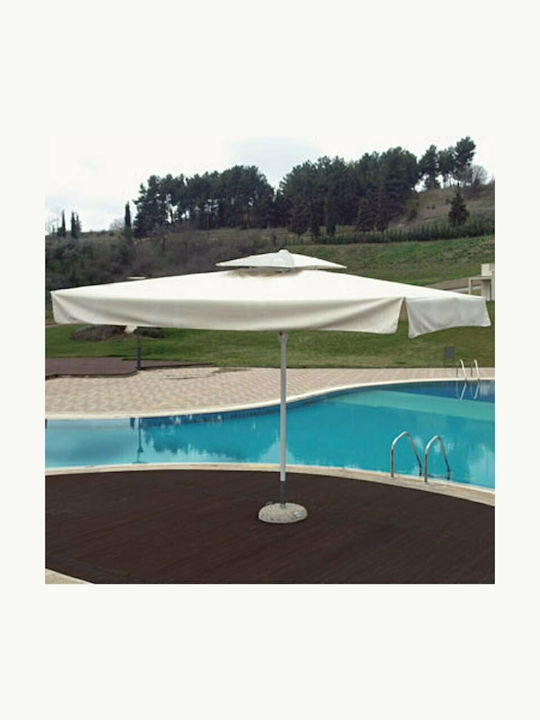 Professional Square Aluminum Ecru Canvas Garden & Terrace Parasol 2.20x2.20xHeight 2.5m