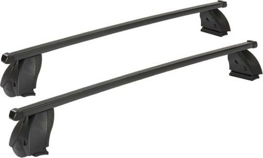 K39 Car Roof Bars Metallic 112cm for Mitsubishi Colt 5D Set with Roof Rack Legs Black