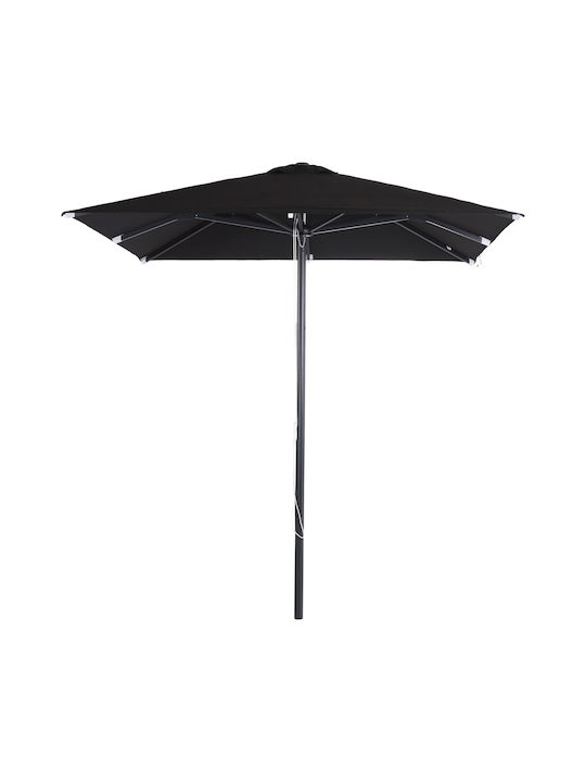 Professional Square Aluminum Black Garden & Terrace Parasol 2.20x2.20m