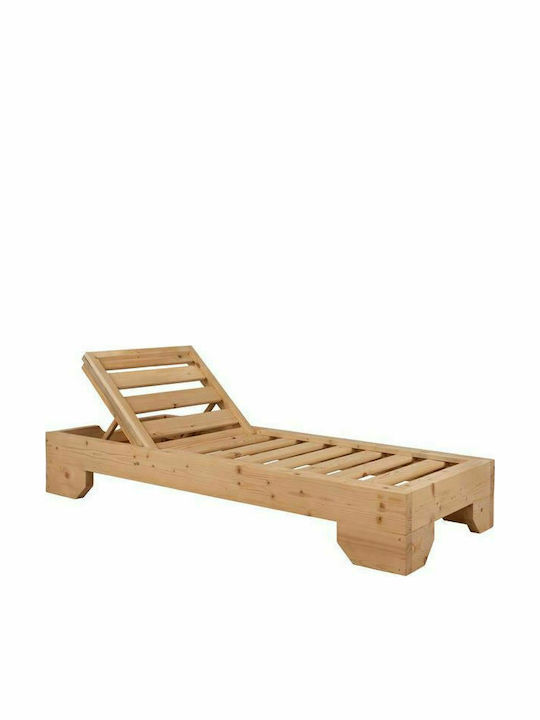 Șezlong Lemn Natural 204x77.5x29cm