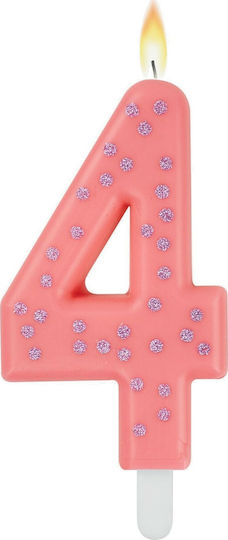 Legami Milano Κερί Happy Number 4 Pink