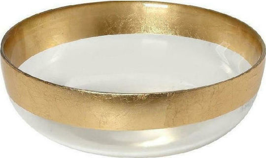 Espiel Atlas Decorative Bowl Glass Gold 15.8x15.8x5.5cm