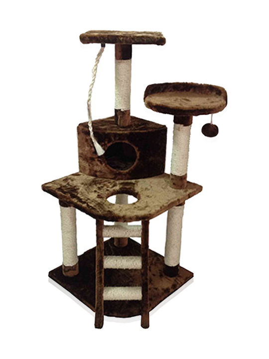 Pet Interest 2532 Playground Tarzan Stâlp pentru zgâriat pisici Copaci pentru pisici Maro 4 niveluri 63x81x120cm