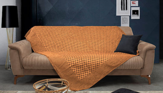 Mc Decor 174 Ριχτάρι Πολυθρόνας Chenille 180x180εκ. Πορτοκαλί