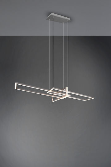 Trio Lighting Salinas Adjustable Pendant Light Silver Rail 110x40x150cm