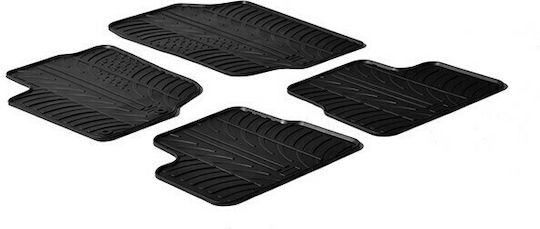 Gledring Set of Front and Rear Mats 4pcs for Peugeot 207 2006-2012 Black