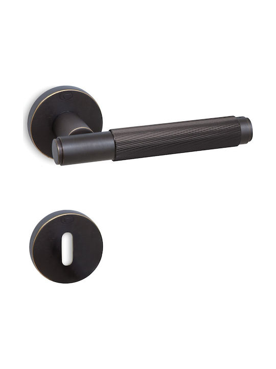 Convex Lever Front Door with Rosette Left 1745C Bronze