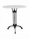Outdoor Dinner Free Standing Table with Marble Surface and Cast Iron Frame White 60x60x73cm