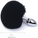 Kiotos Bunny Tail Anal Plug Klein Black
