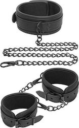 IntoYou Collar & Hand Cuffs Set Vegan Leather Σετ για Δέσιμο Λαιμού & Άκρων σε Μαύρο Χρώμα