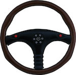 SWM 316 Briar Three Spoke Car Steering Wheel Black/Brown