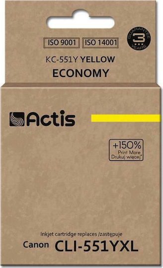 Actis Cartuș de Cerneală Compatibil pentru Imprimantă Inkjet Canon CLI-551YXL 345 de Pagini 12 ml Galben 1 Buc