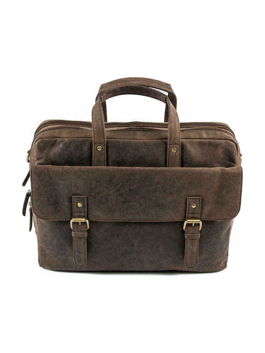 Fetiche Leather Leather Men's Briefcase Brown