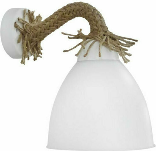 Heronia UT-25ΑΡ 90° OVO ROPE UT-WH Vintage Φωτιστικό Τοίχου με Ντουί E27 Λευκό 14x19εκ.