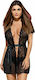 Obsessive Alluria Peignoir Sexy Σετ με Ρόμπα Black
