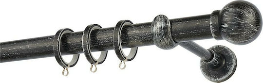 Zogometal Металик Корниз Rustique Collection Φ25мм 160бр Черна патина Silver
