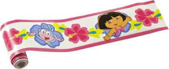 Hollytoon Детска стикерна за стена Стена Граница Dora Flowers