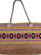 SP Souliotis 50-2901 Stroh Strandtasche mit Ethnic Muster Mehrfarbig 50-2901-5