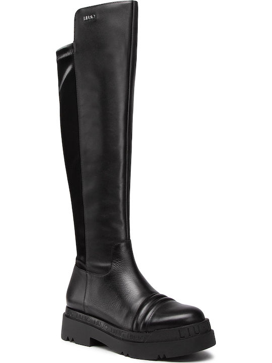 Liu Jo Love Leather Women's Boots with Elastic Black
