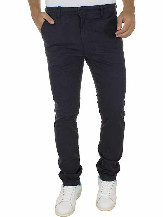 Garage Fifty5 Pantaloni Chino Elastic Albastru ...