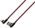 Ldnio Angle (90°) / Regular USB 2.0 to micro USB Cable Κόκκινο 1m (LC421)