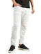 Biker I0041 Ανδρικό Παντελόνι Τζιν Ελαστικό με Skinny Εφαρμογή Λευκό