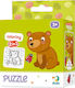 Kids Puzzle Coloring Little Bear 2 in 1 for 3++ Years 16pcs Dodo