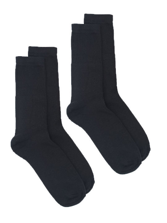 Ampo Socks 302 Men's Solid Color Socks Black 2Pack