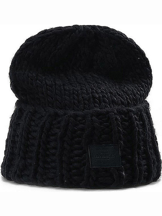 Rosa Γυναικείος Beanie Σκούφος σε Μαύρο χρώμα