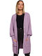 MOE M538 Long Women's Cardigan with Buttons Purple MOE538