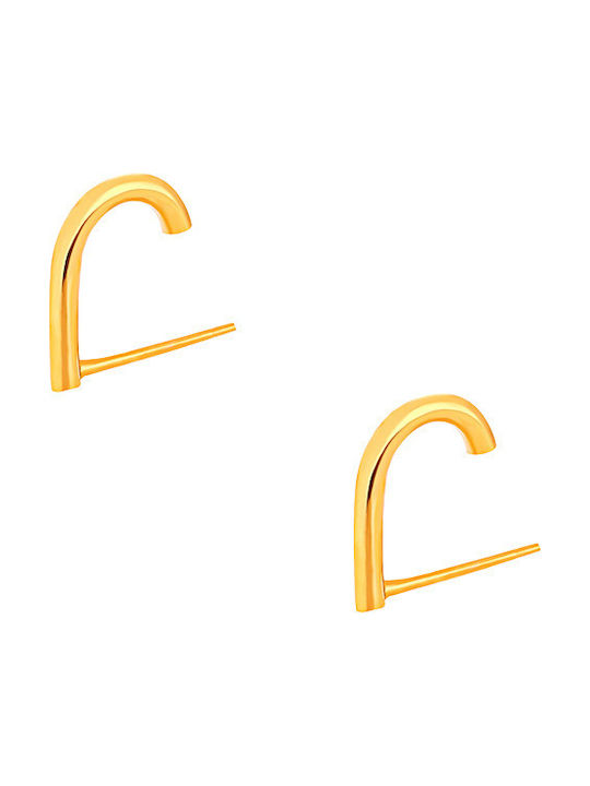 Silver suspenders earrings "Hooks" gold plated