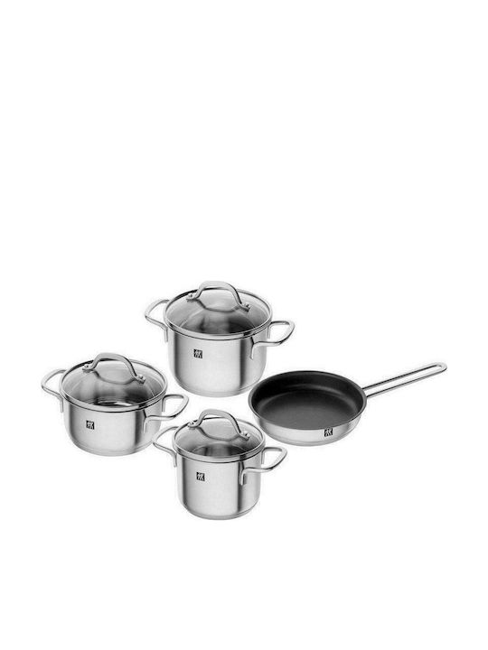 Zwilling J.A. Henckels Pico Σετ Μαγειρικά Σκεύη από Ανοξείδωτο Ατσάλι Ασημί με Αντικολλητική Επίστρωση 3τμχ