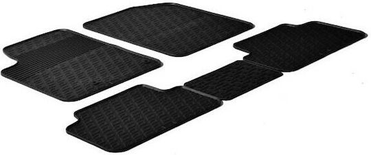 Gledring Set of Front and Rear Mats 5pcs Tray Type for Peugeot Partner Citroen Berlingo 2002-2007 Black