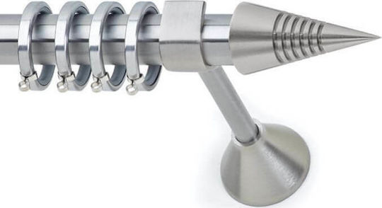 Anartisi Metallic Curtain Pole Grey Single Φ25mm 160cm Nickel Satin