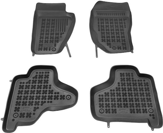 Rezaw Plast Satz Vorder- und Hintermatten Wannenartig 4Stück aus Gummi für Jeep Cherokee 2008-2012 Schwarz