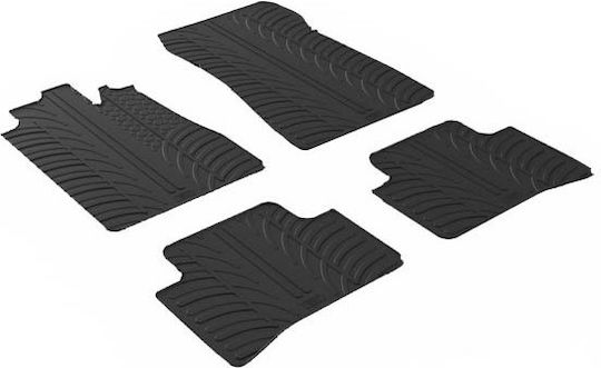 Gledring Set of Front and Rear Mats 4pcs Tray Type for Mercedes-Benz C Class 1993-2000 Black
