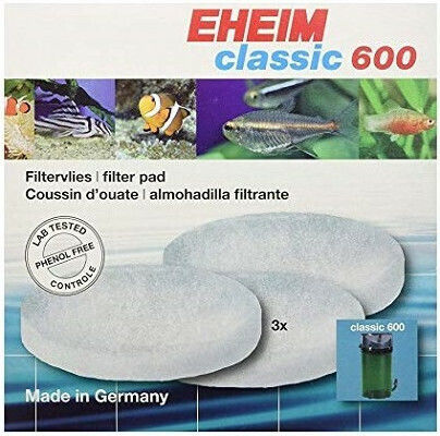Eheim Fiberglass for Aquarium Filter Set 3 Fiberglass Filter for Classic 600 3 Pieces