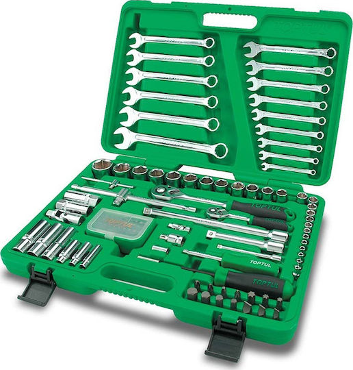 Toptul Καστάνια με Καρυδάκια 1\2" & 1\4" 106τμχ