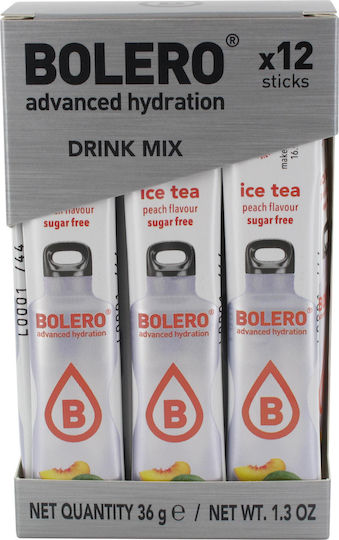 Bolero Φακελάκια Ice Tea Ροδάκινο σε Σκόνη Χωρίς Ζάχαρη 12x3gr